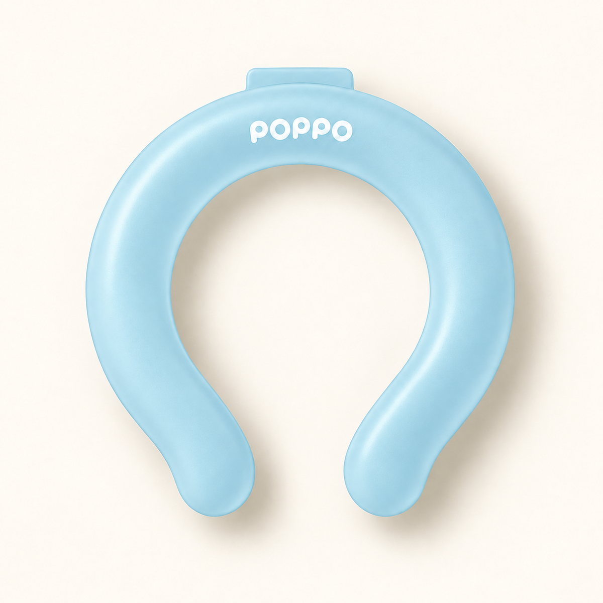 POPPO Ice Blue cooling neck ring — base colour #A8D8E8 — concept render